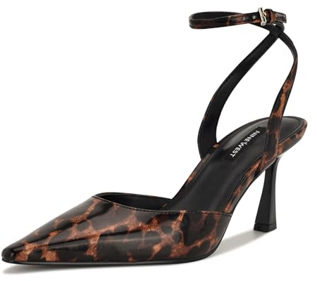 Nine West Women's Kellie Pump, Leopard Patent 200, 8
