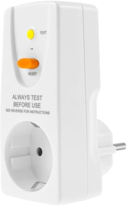 Fi Schutzschalter Steckdose 16A Ultra Sicher Anti-Leckagen Elektro-Schock Personenschutzstecker Feuerfest Personenschutz-Adapter Schutzschalter Stecker Schutzkontaktstecker für Haushalt Geräte Außen