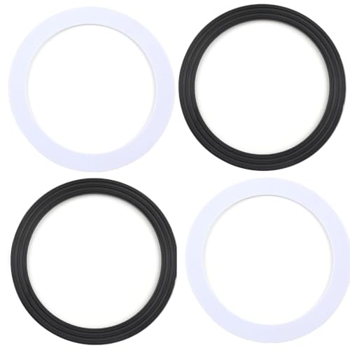 4Pcs Sink Plug Rubber Seal,Rubber O Rings,Universal Sink Basket Strainer Seals Gasket Washer Set Taps Replacement for Kitchen,Bath,Toile of Basin,Drain,Tap Black&White 110mm Sinks Plugs Sealing Kit