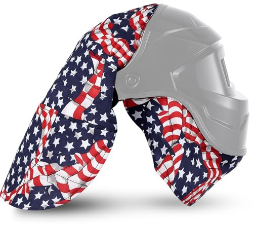 Jecery 2 Pcs Welding Helmet Cover & Helmet Bib, Stars Multicolored