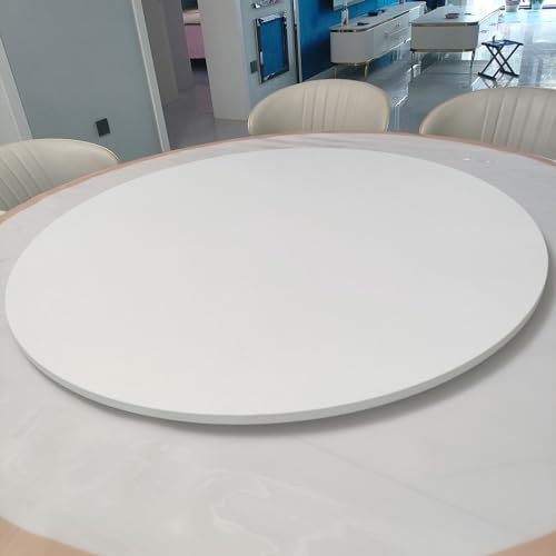 Plateau de service rond en bois blanc rotatif à 360° pour tables de cuisine bords lisses parfait pour salle à manger Disponible en tailles 50-100 cm (A 90 cm)