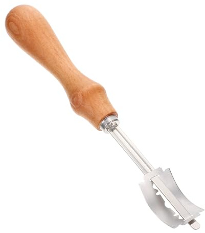 ERINGOGO Cortador de Pan Profesional Mango de Madera de Haya Hoja de Acero Inoxidable para Cortar Masa y Rebanar Pan Herramienta de Cocina para Hornear y Servir Recubridor de Migas