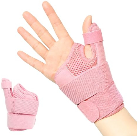 Thumb Support Reversible, Adjustable Thumb Splint for Right & Left Hand, Breathable Thumbs Spica Splint with Two Metal Splints for Arthritis, Tendonitis, Carpal Tunnel Pain Relief and Thumbs Sprain (P
