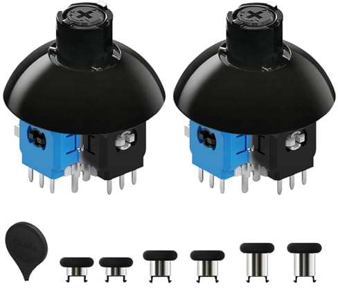 GuliKit TMR-Joystick mit 720° einstellbarer Spannung für PS4 DualShock 4 | Hohe Präzision, Schnelle Reaktionsgeschwindigkeit, mit 3 Paaren Stick-Kappen in unterschiedlichen Höhen