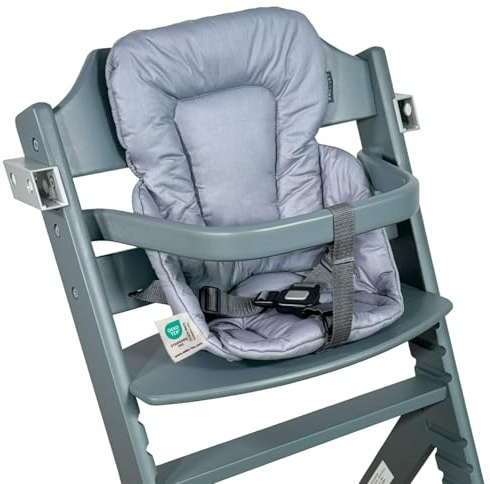 LaLoona Sitzverkleinerer Sitzpolster für Hochstuhl Universal - Grau | Kompatibel mit Stokke Tripp Trapp, Ikea Antilop, hauck Alpha & Beta, uvm.| abwaschbar, OEKO-TEX Standard 100