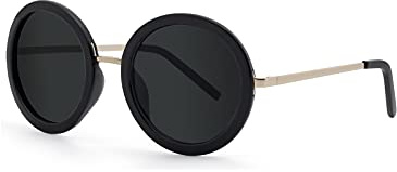 JOOX Lunettes de Soleil Rondes Surdimensionnées pour Femmes, Lunettes de Soleil Rétro Vintage Polarisées, 100% Protection UV