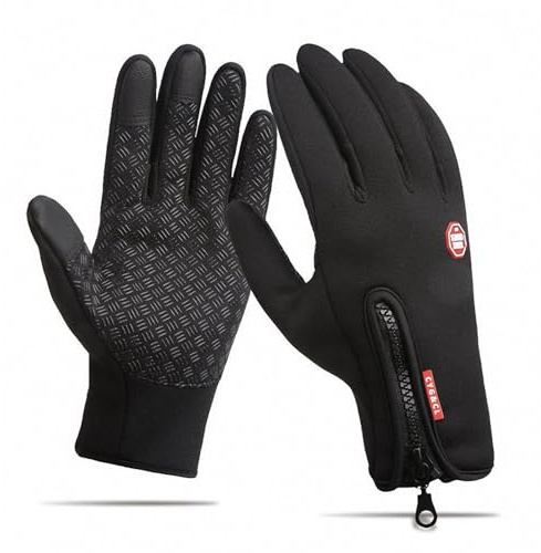 CYG&CL Outdoor Winter Touchscreen Warm Gloves, Water Resistant Windproof Anti-Slip Sports Gloves for Cycling Driving Running Hiking Climbing Skiing Sports, Adjustable Size for Men＆Women