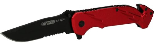 KS Tools 907.2220 Klappmesser mit Arretierung, Size, Farbe | Mit Arretierung und Gurtschneider, Gesamtlänge 210 mm