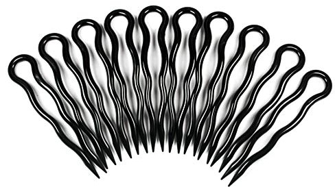 BUCO Einfache, schlichte Haarnadeln 10 Stück – 8 cm, Schwarz