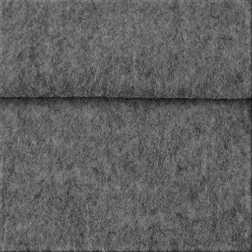 Hochwertiger Bastel-Filz 5 mm stark 670g/qm- Taschenfilz - 45 cm breit Meterware (Hell meliert)