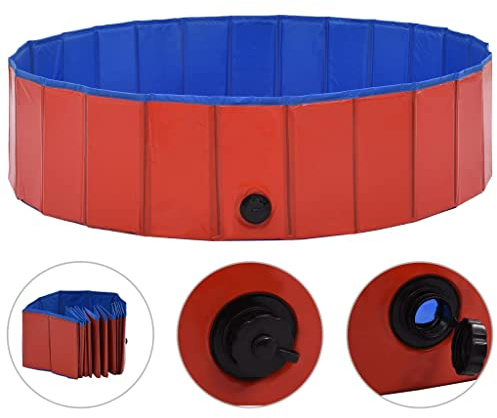 vidaXL Hundepool Faltbar Rot 120 x 30 cm PVC