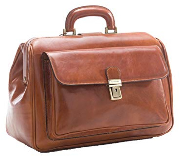Arzttasche aus Echtem Leder - D&D0203 - Made in Italy (Honig)