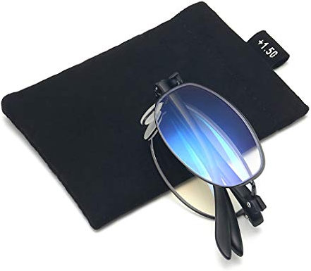 Occhiali da Lettura Leggeri Anti-Luce Blu HD, Lente con Messa a Fuoco Smart Ring Pieghevole, Occhiali da Donna, Montatura in Metallo TR90, Custodia per Occhiali Inclusa