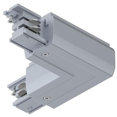 Conector Paulmann ProRail3 en forma de L, plateado, 230 V | Fácil montaje por encaje, superficie de fácil mantenimiento, máx. 3680 W, para aplicaciones comerciales