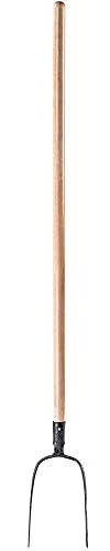 KADAX Heugabel aus Stahl, Gabel mit langem Stiel aus Holz, Forke, Gartenforke, Spatengabel, Grabegabel, Drahtgabel, Gartengabel, Dunggabel (2 Zinken)