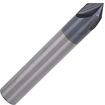 Anfasfräser, 3 Flöten 90 Grad V-Nut Fasenende Fasenschaftfräser Wolframstahl Fräser Bit Zum CNC Schnitzen und Anfasen(D10*90°*75L)
