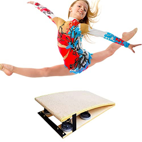 Beiges Junior-Gymnastik-Sprungbrett für kleine Turner/Kinder/Kinder, Hartholz-Gewölbe-Sportgerät, Belastung 65 kg / 140 kg
