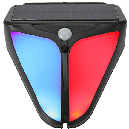 Lampes D'avertissement Solaires Stroboscopiques avec Alarme 129DB pour L'extérieur, 4 Modes D'alarme Solaire avec Capteur de Mouvement, Sirène de sécurité étanche pour Ferme, Villa