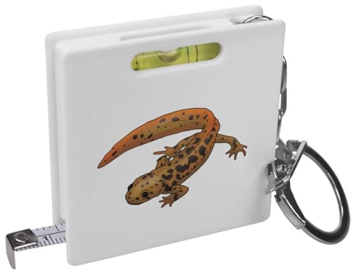 Azeeda 'Cute Newt' Keyring Tape Measure (KM00030164) | Mini Measuring Tool / Spirit Level for DIY, Work, Bags and Keys