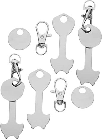 Ciieeo 4pcs Token Keychain Shopping Trolley Tokens Metal Key Chain Rings for Supermarket Cart Trolley Remover Pendant