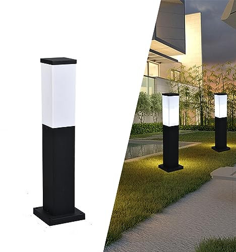Mengjay Außen-Wegeleuchte E27,Außenbeleuchtung,LED Gartenleuchte Pollerleuchte Außen,IP23 Aussenleuchte Stehlampe Außen,Wegeleuchten für Gärten, Innenhöfe, Terrassen,Schwarz
