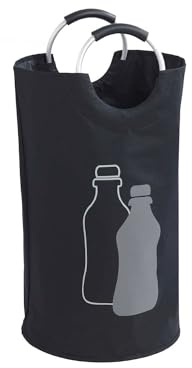 Avilia Borsa per Organizzazione Bottiglie di Vino e Acqua - Raccoglitore di Bottiglie di Vetro con Manici, in Poliestere, 38x72cm, Nero