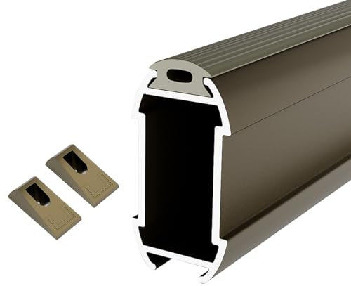 Schrankrohr Kleiderstange mit Rutschfestem Flanschfuß, Robuste Kleiderstange Aus Aluminiumlegierung für Kleiderschrank, Anpassbare Kleiderstange mit Einer Länge von 30 cm Bis 145 cm ( Color : Champagn