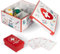 Lavatelli PHARMA ORGANIZER | Caja Medicamentos en CARTÓN, Organizador Fármacos, con divisor interno, 32x42x17,5 cm, Incluye botiquin de primeros auxilios y 4 Tarjetas Médicas. Baúl almacenaje con tapa