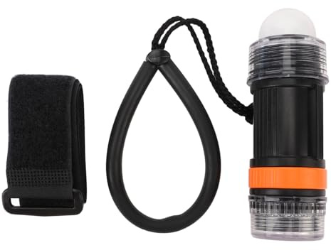 Hochhelles LED-Tauchblitzlicht, Wasserdicht, Batteriebetrieben, Tauchsignal-Taschenlampe für Unterwasserabenteuer, Zuverlässig und Tragbar (BLACK)
