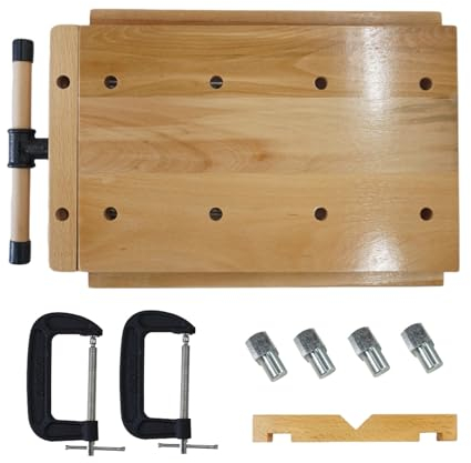 Tragbare Werkbank aus Holz, Arbeitstischbank, Schraubstock für Harte Holzarbeiten auf dem Schreibtisch, mit 4 Bankhaken und 2 G-Clips, verstellbare Tischbank für Holzarbeiten, zum Gravieren und Schn