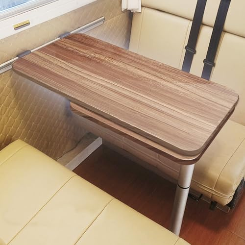 YLLSMGS Wohnmobiltische Klapptisch für Wohnmobile 360 Grad Schwenkbar Abnehmbar Verstellbar Wohnmobilzubehör Truck Wohnwagen(Brown)