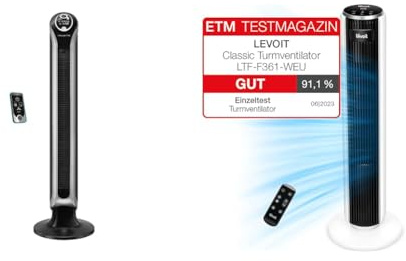 Rowenta VU6670 Eole Infinite, Turmventilator, Timer bis zu 8 Stunden & LEVOIT 28dB leiser Turmventilator mit Fortschrittlichem Schlafmodus