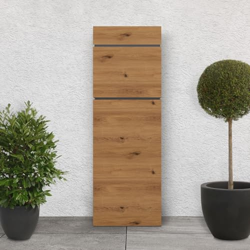 ML-Design Cassetta Postale Autoportante Legno Marrone in Acciaio Inox 39,5x14,1x115 cm Chiusura con 2 Chiavi Resistente alle Intemperie Moderna Cassetta per Lettere a Vite Cassetta Postale per Pacchi