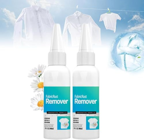 2024 - Rimozione ruggine per tessuti, smacchiatore di ruggine per tessuti, rimozione macchie di ruggine per tessuti, rimozione ruggine per vestiti, rimozione ruggine forte, 80 ml (2 pezzi)