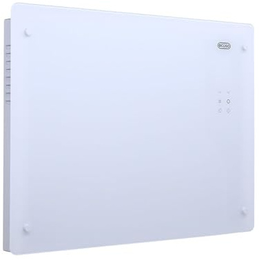 ECOSO 1500W White WiFi Glass Panel Smart Electric Heater Feet 465 x 640mm