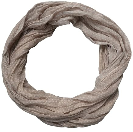 beybey® zarter Damen Loop Schal aus einem sehr feinen Material aus Seide und Baumwolle und in exkluisve Farben. (Punkte beige)