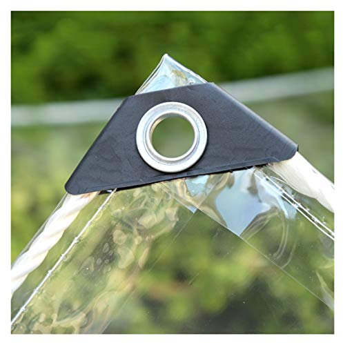 ZHZHXR All'aperto Film Morbido PVC Ispessito con Fori Panno Antipioggia Trasparente Tenda Impermeabile Telone Usato per Finestra Tenda Telone, 19 Dimensioni, Personalizzabili (1.6Mx3M)