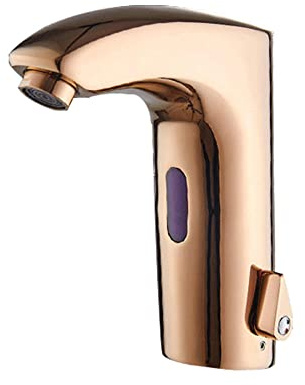Modern Basin Mixer Tap Bathroom Sink Taps Automatic Sensor Faucet Infrared Infrared Automatic Mixer Tap Wash Basin Faucets for Bathroom-Rose Gold