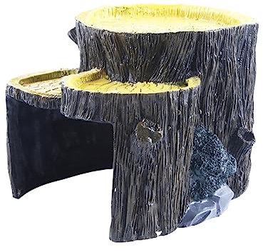 Yardwe 1pezzi Decorazione per Acquario in Resina Simulazione Mini Ceppo di Rettile Nascondiglio Acquario Paesaggio Sicuro per Pesci Gamberetti