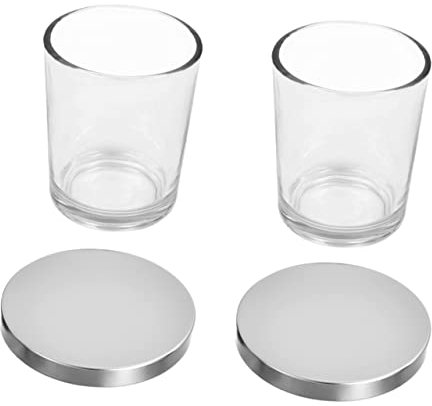 PERSELOSO 2pezzi Barattoli in Vetro Trasparenti Per Candele Contenitori Vuoti Per Aromaterapia Per Fabbricazione Candele Design Accattivante Resistenti Per Prolungato