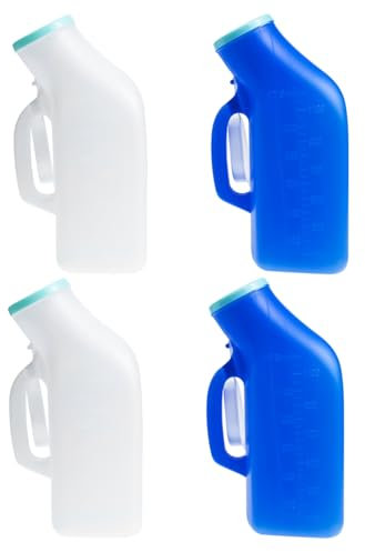 HOMOCONO 4 Pièces Urinoir Portable pour Hommes Bouteille Urinaire avec Échelle pour Personnes Âgées Situations Urgence Parfait pour Véhicules Voyages