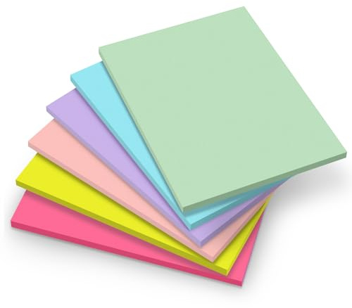 203 x 152mm Große Haftnotizen,6 Farben Super Sticky Meeting-Notes | Riesige Klebepads mit Stärkerer Haftung,Leicht zu Beschreiben,Repositionierbar - Lässt Sich Rückstandsfrei Abziehen