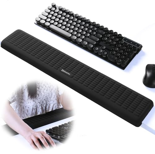 UnivoColors PostureUp L-Shaped Desk Long Wrist Rest Elbow, Non-Slip, Memory Foam, Desk Edge Support, Ergonomic Design for Long-Hour Work (23.6 * 3.9 inch One-Piece Design,Black)