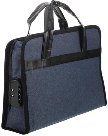 FRCOLOR Oxford Stoff Dokumententasche mit Griff Abschließbare | Integriertem Zahlenschloss, Laptopfach und Reißfestem Aufbau, Blau für Meetings und Dienstreisen