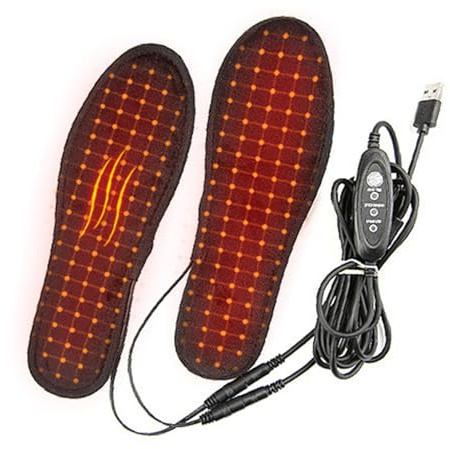 Heated Insoles Rechargeable,Short Plush USB Shoe Heating Warmer - Washable Electric Thermal Insoles, Non-slip Foot Warmer For Hiking, Skiing, Camping, Hunting