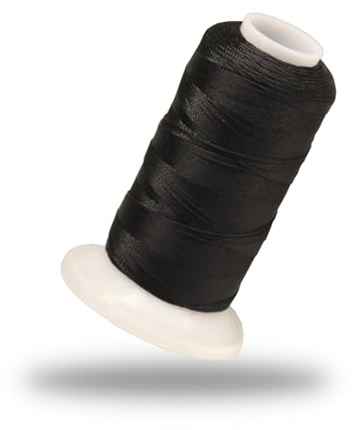 Lialina Sytråd 100 % polyester/extra starkt garn 250 m, lädergarn för tjocka tyger/OEKO-TEX-certifierad/tjocklek 30/robust vridning (svart)