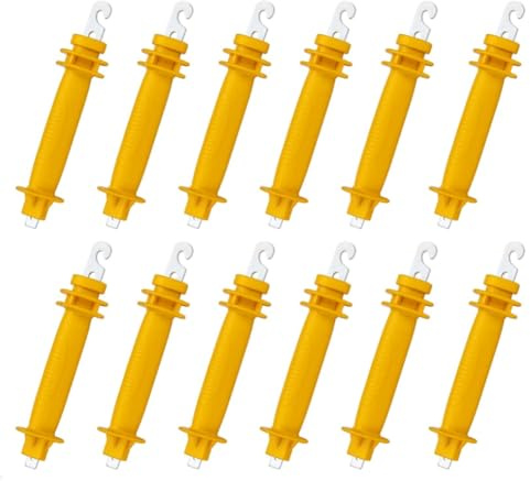 Aliisare Electric Fence Rubber Gate - Fence Spring Handles Insulated Plastic Handle for Garden Farm Heavy Stamped Steel Hook