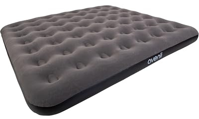 AVENLI Luftmatratze Camping King-Size 203x183x22 cm, Gästebett 2–3 Personen, Coil-Beam, beflockt, bis 300 kg, grau/schwarz, ohne Pumpe