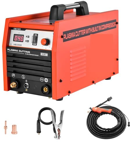 Taglio al plasma, Compressore incorporato con pompa d'aria Tagliatrice al plasma Saldatrici Saldatrice inverter Duty 70% for lega, rame, alluminio per principianti fai da te
