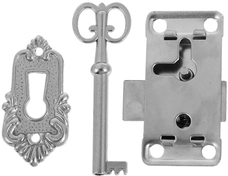 Cabilock Serrature per Mobili Antichi Set da 2 in Ferro Antiruggine, Adatte per Armadietti, Scatole Portagioie e Cassetti in Legno, Chiusure Vintage Funzionali
